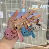 Colgante de Gato Kt con Diamantes Completos de Moda Llavero Creativo con Pedrería Colgante para Bolso de Pareja Accesorio para Llavero de Coche