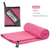 Toalha de secagem rápida toalha de banho com logotipo personalizado para esportes, yoga e fitness, microfibra de veludo dupla face, toalha absorvente e portátil