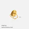 Joyería de Acero Inoxidable Chenhe para Mujer, Joyería de Moda Transfronteriza Europea y Americana, Diseño de Lujo Ligero, Anillo Abierto de Acero de Titanio que No se Desvanece
