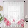 Cortinas Translúcidas Jit Personalizadas Transfronteiriças, Cortinas Voil Populares Mais Vendidas, Telas Decorativas para Janela com Impressão Digital de Meio Sombra para Atmosfera
