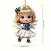 Colgante Acrílico de Nuevo Ángel Lindo Pequeño Transfronterizo Colgante Plano para Espejo Retrovisor de Coche Decoración de Regalo Navideño