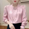 Nuevo top tradicional estilo chino, nuevo modelo de primavera, camiseta de manga larga con botones decorativos, diseño único, blusa elegante y única para mujer