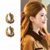 Brincos de Argola Maillard para Mulheres 2025 Novo Estilo Brincos Elegantes de Alta Qualidade Outono e Inverno Cor Dourada Brincos Deslumbrantes