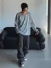 Camiseta de Manga Larga de Corte Relajado MYQ para Hombre, Nuevo Estilo Otoño, Corte Holgado, Estilo Coreano para Viajar, Camiseta Básica de Algodón Puro
