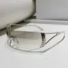 Novos Óculos de Sol Sem Aro com Pontos de Diamante Europeus e Americanos, Óculos de Sol Y2K Sexy da Moda para Mulheres, Lentes de Peça Única de Metal de Alto Padrão