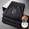 Comércio Exterior Veludo Cotelê Outono Inverno Solto Perna Reta Estilo Coreano Tendência Tamanho Plus Forrado com Lã Meia-Idade Juventude Casual Calças Calças Homem