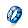 Joyería Popular Transfronteriza, Anillo con Patrón de Dragón, Anillo de Acero de Titanio Versátil de Moda, Venta al por Mayor de Anillos de Moda para Hombre Europeos y Americanos