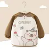 Babero de terciopelo de cristal para bebé, impermeable, antidesgaste, con bolsillo de arroz, para otoño e invierno, delantal para madre y bebé.