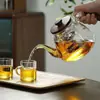 Tetera Integrada para Cocinar al Vapor y Hervir, Tetera de Vidrio de Borosilicato Alto, Tetera Resistente a Altas Temperaturas y al Calor, Tetera Doméstica Espesa Simple
