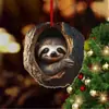 Coruja Transfronteiriça Decorações de Natal de Animais Pingentes para Árvore de Natal Pingentes Planos de Acrílico Pingentes para Carro