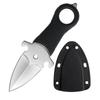 Cuchillo de supervivencia para exteriores con anillo para el dedo para colgar en el cuello, mini cuchillo recto para frutas, cuchillo de bolsillo portátil, cuchillo de garra para defensa personal