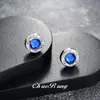 Brincos Magnéticos de Zircônia Azul Transfronteiriços para Homens Sem Orelhas Furadas, Brincos Personalizados da Moda de Nicho para Mulheres, Joias no Atacado