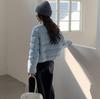Chamarra acolchada estilo puffer muy esponjosa con 90% de plumón de pato blanco para mujer, estilo corto, Moda Invierno 2026, Talla Petite