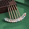 Moda estilo coreano accesorios para el cabello de pedrería de cinco dientes accesorios para el cabello de perlas accesorios para el cabello de alta gama accesorios para el cabello nupcial horquilla para el cabello de placa para mujeres