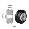 Perfil de Aluminio para Impresora 3D Polea Plástica Polea Loca Pasiva Polea Móvil en Riel Rueda Grande de POM Rueda Pequeña Tipo V Diámetro Interior 5mm