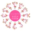 Fuente de joyería otoño e invierno nuevo chapado en plata piedra de hibisco doce signos del zodíaco chapado en oro rosa regalo de Navidad outlet de fábrica
