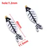 2 Piezas de Acero Inoxidable Colgante de Gota de Aceite Colgante con Forma de Espina de Pescado Collar DIY Accesorios de Joyería Etiqueta Colgante Decorativo