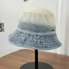 Sombrero de Pescador de Mezclilla Lavada Vintage Nostálgico de Alta Calidad para Primavera/Verano 2026, Versátil y Adelgazante, Sombrero para Sin Maquillaje, Sombrero de Pescador de Nicho