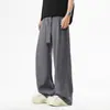 [controle de preço 59] calça social masculina de outono e inverno forrada com fleece de alta qualidade, corte solto e reto, calça casual masculina