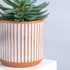Maceta de Cerámica Simulación Verde para Plantas Maceta de Arcilla Roja Rayada Recta Estilo Chino Estilo Retro Adornos de Jardín Bonsái