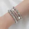 Pulsera elástica para mujer de estilo bohemio, con perlas CCB y cuentas, europea y americana, transfronteriza, de moda, juego de varias piezas
