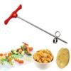 Cuchillo giratorio para vegetales, enrollador de tornillo, cortador de papas en espiral, cortador manual en espiral.