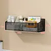 Estante de almacenamiento de pared para dormitorio de estudiantes, estante colgante adhesivo para dormitorio, organizador de pared para mesita de noche/sobre cama, cesta colgante sin perforaciones