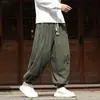 Outono/Inverno 2026 Novas Calças Harem Masculinas de Veludo com Punho Estilo Chinês Tamanho Grande Casual Vintage
