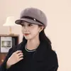 Sombrero de Pescador de Lana para Mamá de Otoño e Invierno Moda Femenina Versátil Suave Cómodo Cálido Resistente al Frío Gorra de Béisbol de Punto para Personas Mayores