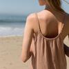 Liquidación de Vestido de Verano Versátil para Mujer con Tirantes, Tela de Algodón de Doble Capa, Estilo Vacacional, Vestido Único