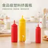 Garrafa Squeeze Espessa de PE para Molho, Geleia, Mel, Recipiente para Temperos de Cozinha com Escala