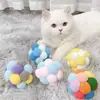 Brinquedo para Gato Bola de Sisal com Pena Resistente à Mordida de Gato Brinquedo com Som para Roer Gato Bola Arranhador Suprimentos para Gatos