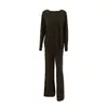 2026 Nuevo Conjunto de Pijama de Punto de Rayón Estilo Europeo y Americano para Otoño e Invierno, Cómodo, Moderno, Sencillo y Adecuado para Usar como Ropa de Exterior, Ropa de Casa para Mujer