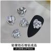 Nueva Pila de Zircones Diamante Joyería para Arte de Uñas Diamante Hecho a Mano Acabado Bola de Diamante Ángulo Recto Largo Huevo de Paloma Corazón Decoración de Uñas Diamante Completo