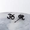 Pendientes de acero inoxidable con 3 letras geométricas de temperamento coreano para mujer, joyería pequeña y sencilla, venta al por mayor transfronteriza