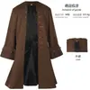 Casaco Longo Vintage Masculino de Halloween Estilo Corte Medieval Fantasia de Pirata Casaco de Vampiro Roupa para Performance COS