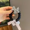 Versão Coreana Dongdaemun Resistente Strass Desenho Animado Cachorro Laço Elástico de Cabelo Corda de Cabelo com Strass Luxuosa Acessório de Cabelo Estilo Elegante de Alta Qualidade