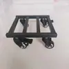 Base móvel universal de ferro, vaso de flores pintado em ferro para arte interna e suporte para bonsai, bandeja quadrada com rodas para ajuste de altura