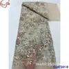 Vestido de Tela de Encaje Bordado Láser Flor Grande Bordado Completo Retro Francés Vestido Malla Bordada Al Por Mayor