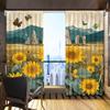 Cortinas con escena urbana de 2 piezas fabricadas en nombre de la impresión digital 3D transfronteriza de Amazon con patrón atractivo.