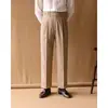 Calças Casuais Masculinas de Cintura Alta, Corte Reto Solto, para Outono e Inverno, Calças Casuais, Calças Sociais Estilo Italiano