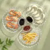 Plato de Vidrio Transparente Multifuncional para Dumplings con Plato para Vinagre Casero Creativo Plato para Frutas Snack Plato para Snacks de Papas Fritas Plato de Concha Marina