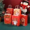 Bolsa de regalo de Santa Claus de dibujos animados para fiesta navideña infantil Bolsa tote para dulces bolsa de papel de embalaje con estampado de moda venta al por mayor