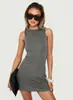 Vestido Regata Europeu e Americano Estilo Explosivo Garota Popular Cintura Marcada Emagrecedor Temperamento Festa Versátil Curto Bodycon