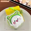 Bolsa Fofa de Pelúcia Desenho Animado Maçã para Fones de Ouvido, Pingente de Decoração para Mochila de Menina, Porta-Moedas, Porta-Batom, Bolsa para Armazenamento de Cabos de Dados