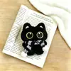 Bufanda Linda Gato Negro Pequeño Bolsa de Regalo para Estudiantes Colgante Figura de Pareja Peluche Llavero Adorno Cadena para Teléfono