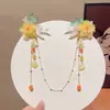 Horquilla de Cadena para la Frente de Niña, Accesorio para el Cabello de Estilo Antiguo, Pinza para el Cabello de Borla Super Hada para Niños, Adorno de Flor para el Cabello, Accesorio para Ropa Tradicional China