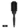 Peine Popular Transfronterizo de Tubo de Aluminio Negro para Mujeres con Hebilla Interior de Planchado Flor de Pera Peine para Peinado Recto Peine de Rodillo de Cerdas de Jabalí para el Hogar