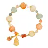 Pulsera de Calabaza de Jade Hilo Dorado de la Montaña Putuo Pulsera de Calabaza Bodhi de Jade Blanco para Mujer Regalo Regalo Regalo para Hombre