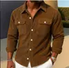 Camisa de Pana Independiente Transfronteriza 2026 para Hombre, Chaqueta Holgada de Moda Estilo Americano, Nueva Camisa Casual de Botones